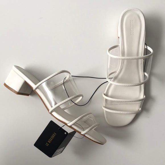 clear and white sandals